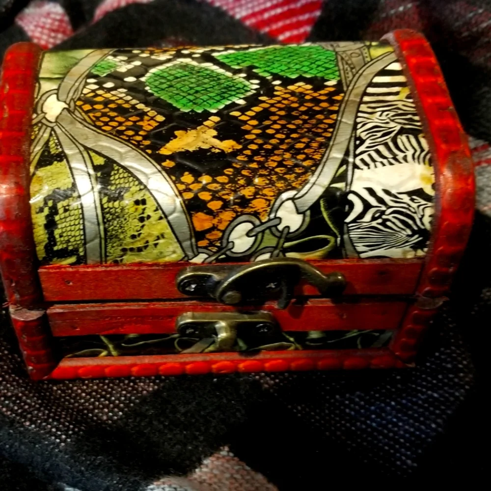 Decorative Zebra Wooden Jewelry Box small